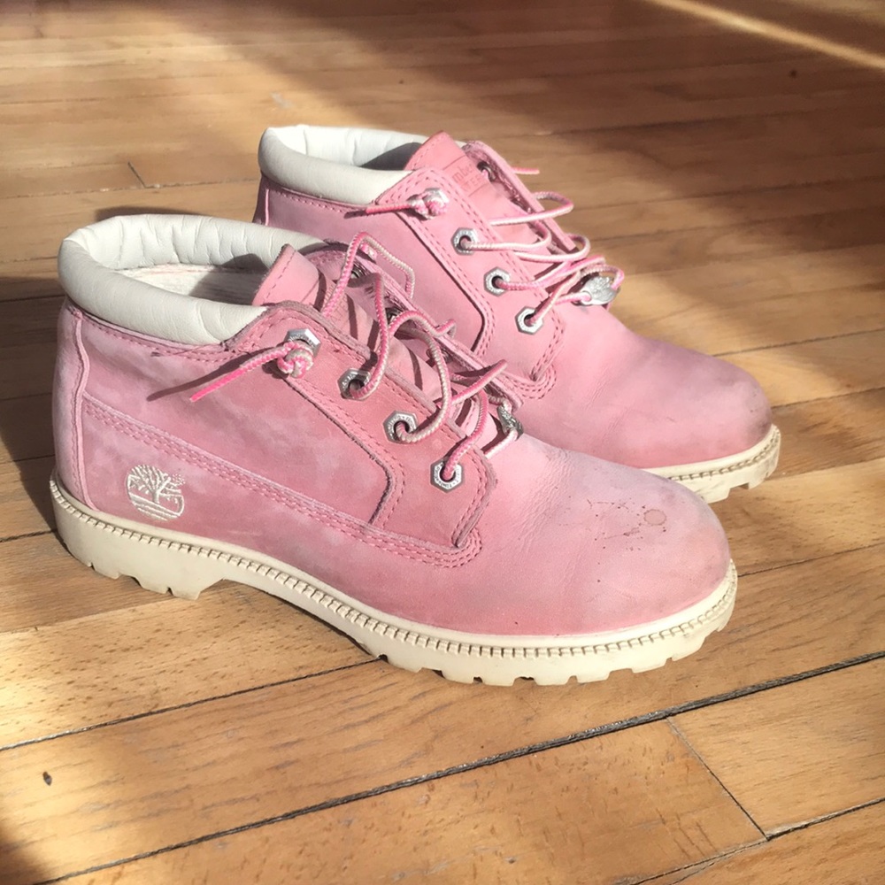 Pink Timberland boots
